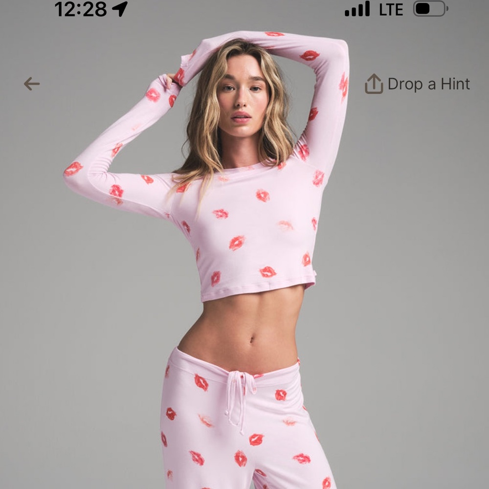 Skims Valentines Lipstick Pajamas PANTS ONLY size xs